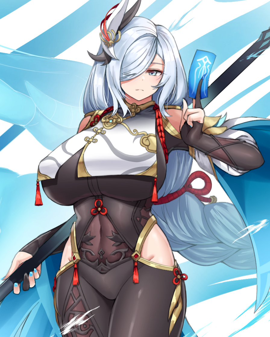 This is a pixiv picture whose title is 申鶴.