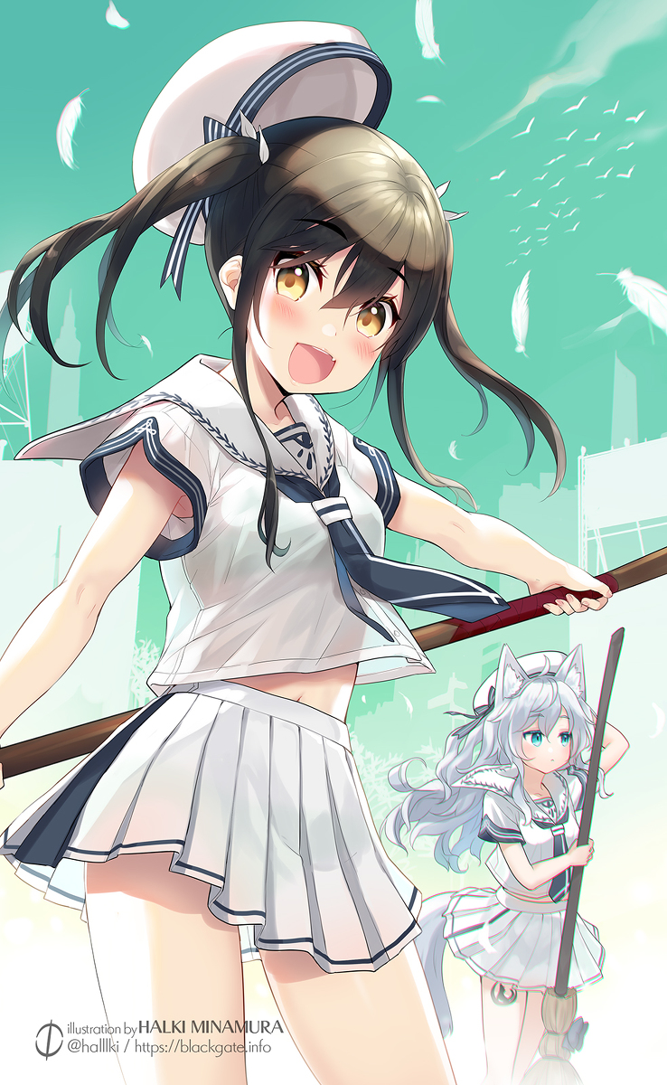 This is a pixiv picture whose title is 魔女学校の夏服.