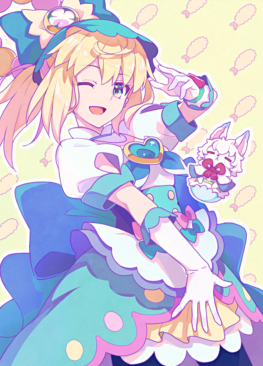 This is a pixiv picture whose title is キュアセイバーリリィとフォウフォウ.