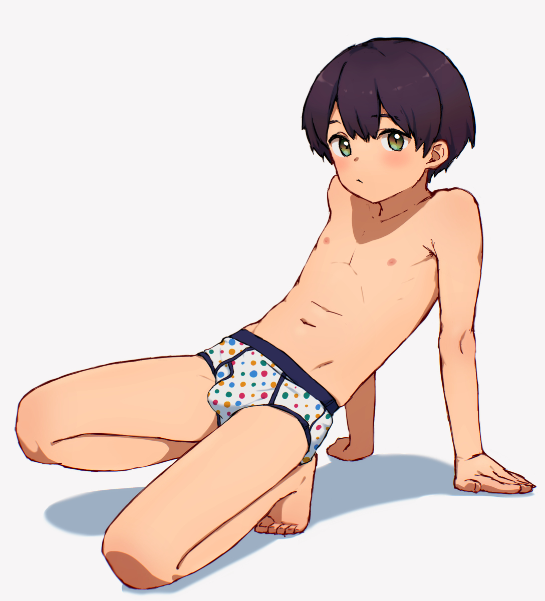 This is a pixiv picture whose title is カラフル水玉ブリーフ.