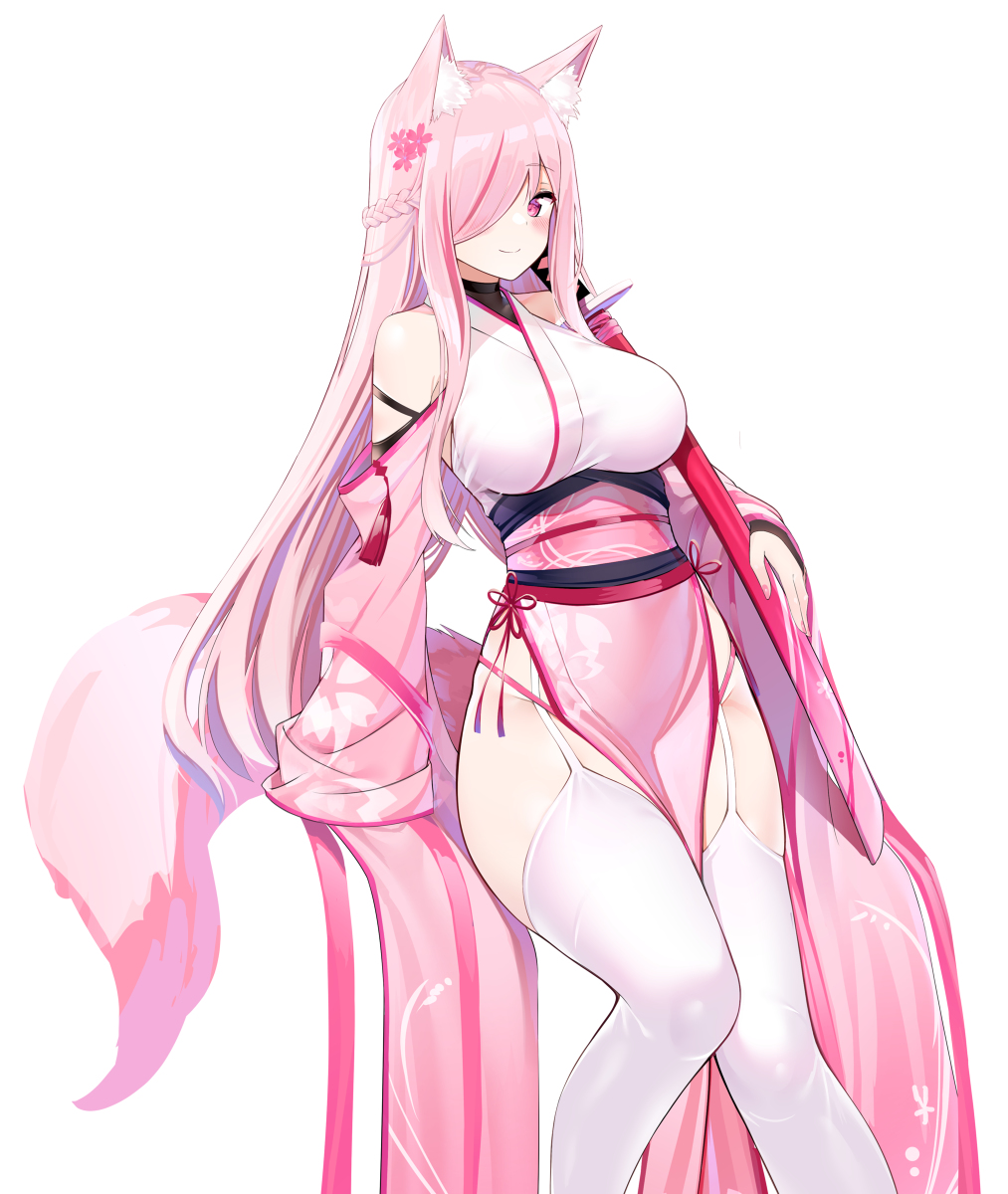 This is a pixiv picture whose title is 🌸🦊.