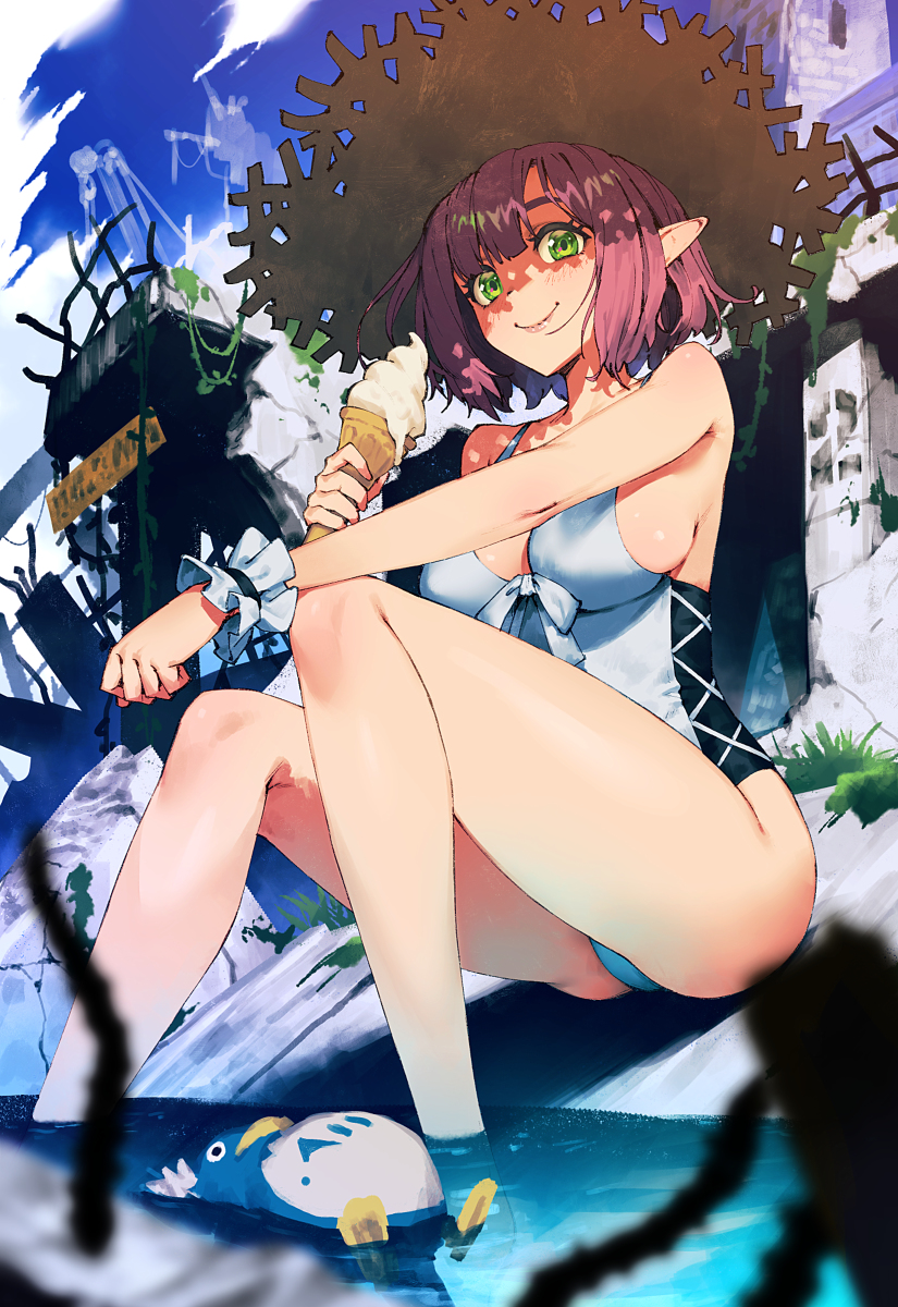 This is a pixiv picture whose title is 涼みエルフ.