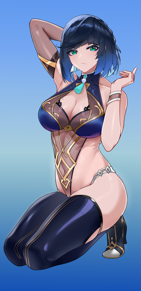 This is a pixiv picture whose title is [原神]夜兰-肚兜差分.