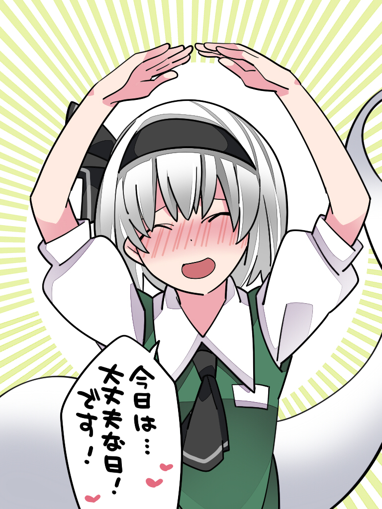 This is a pixiv picture whose title is 今日の！まるばつ妖夢ちゃん！.