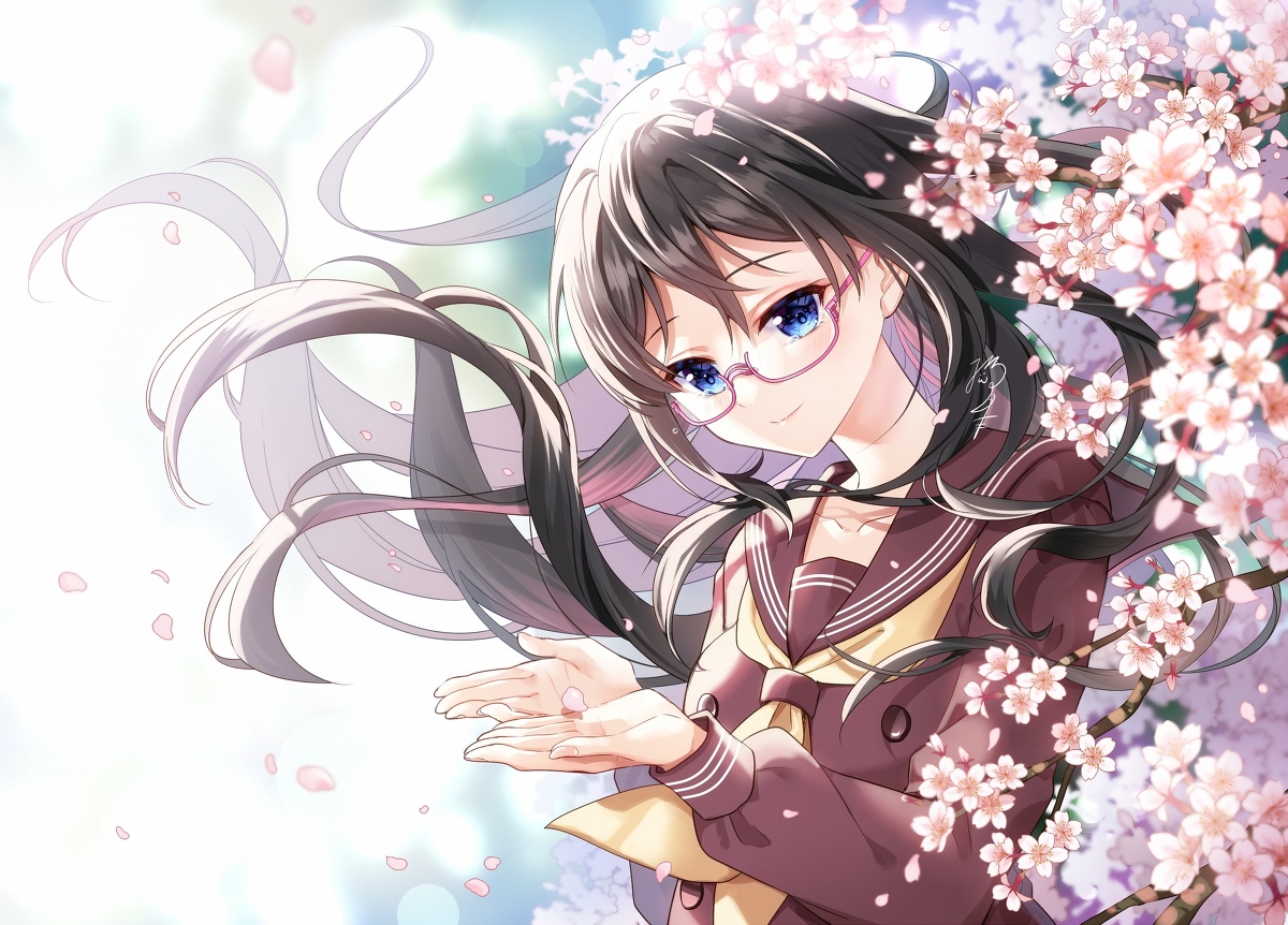 This is a pixiv picture whose title is 桜風.