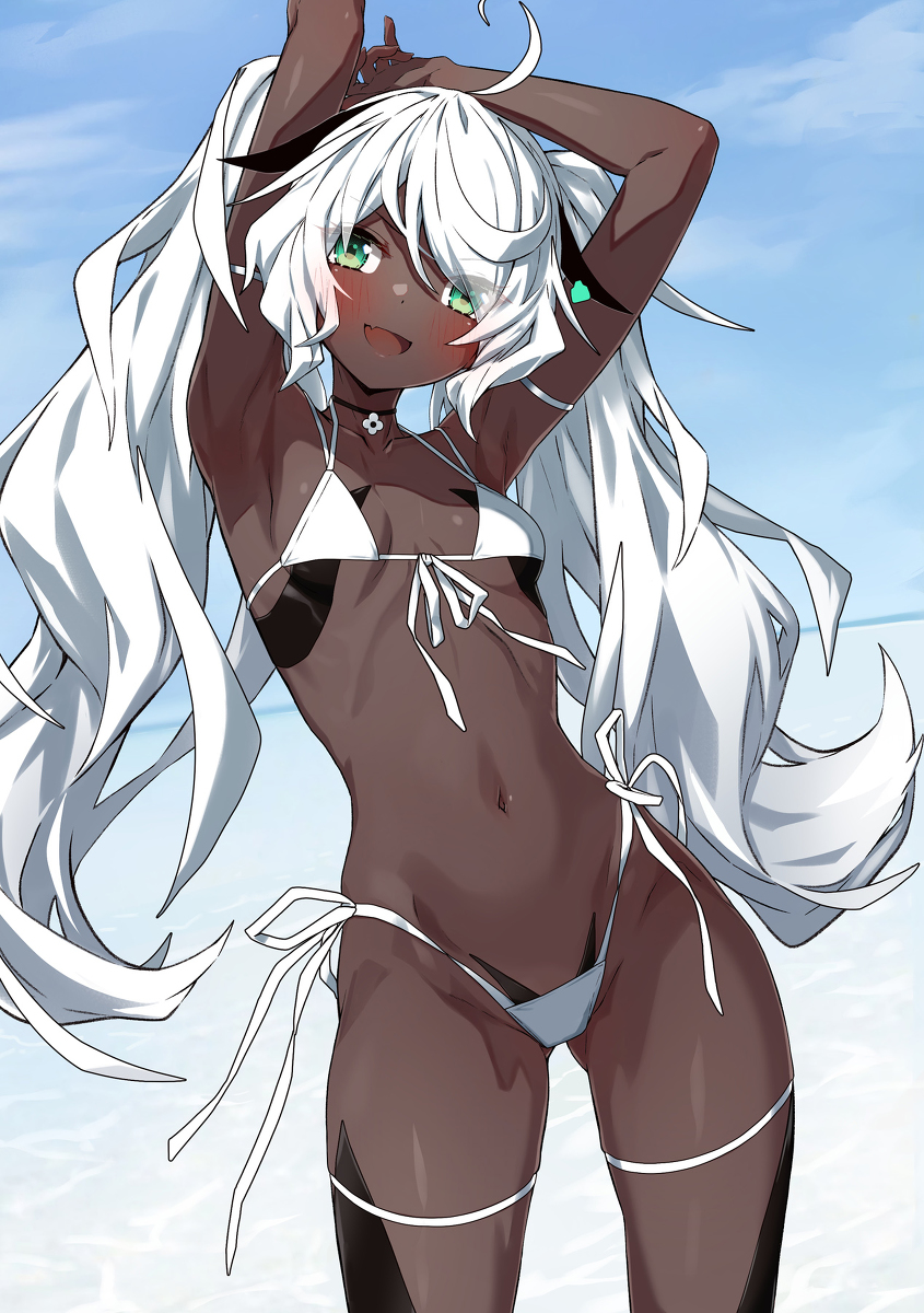 This is a pixiv picture whose title is 白ビキニ.