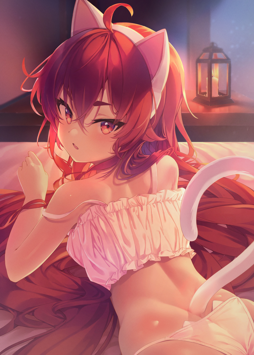 This is a pixiv picture whose title is エリスとにゃんにゃん.