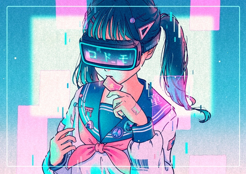 This is a pixiv picture whose title is Goggle girl.