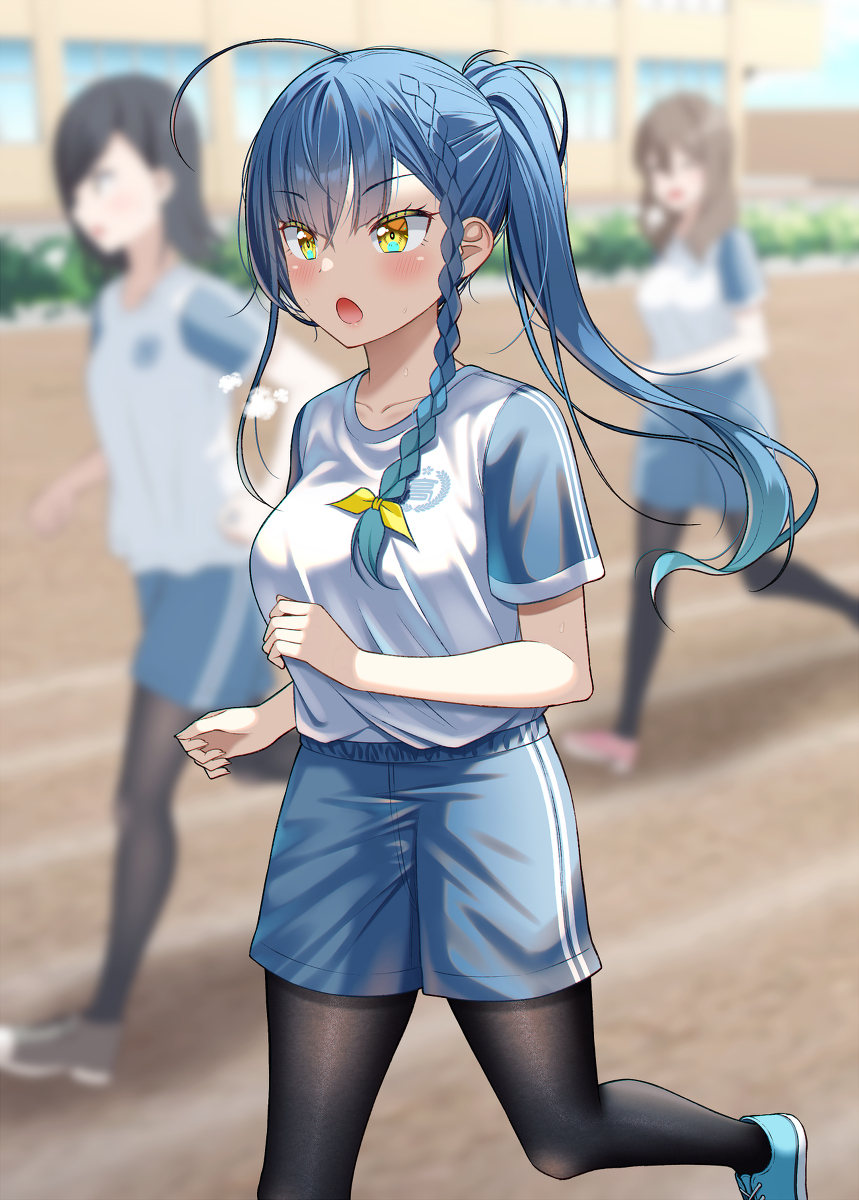 This is a pixiv picture whose title is 体育の時間もつい目で追ってしまう学園のアイドル.