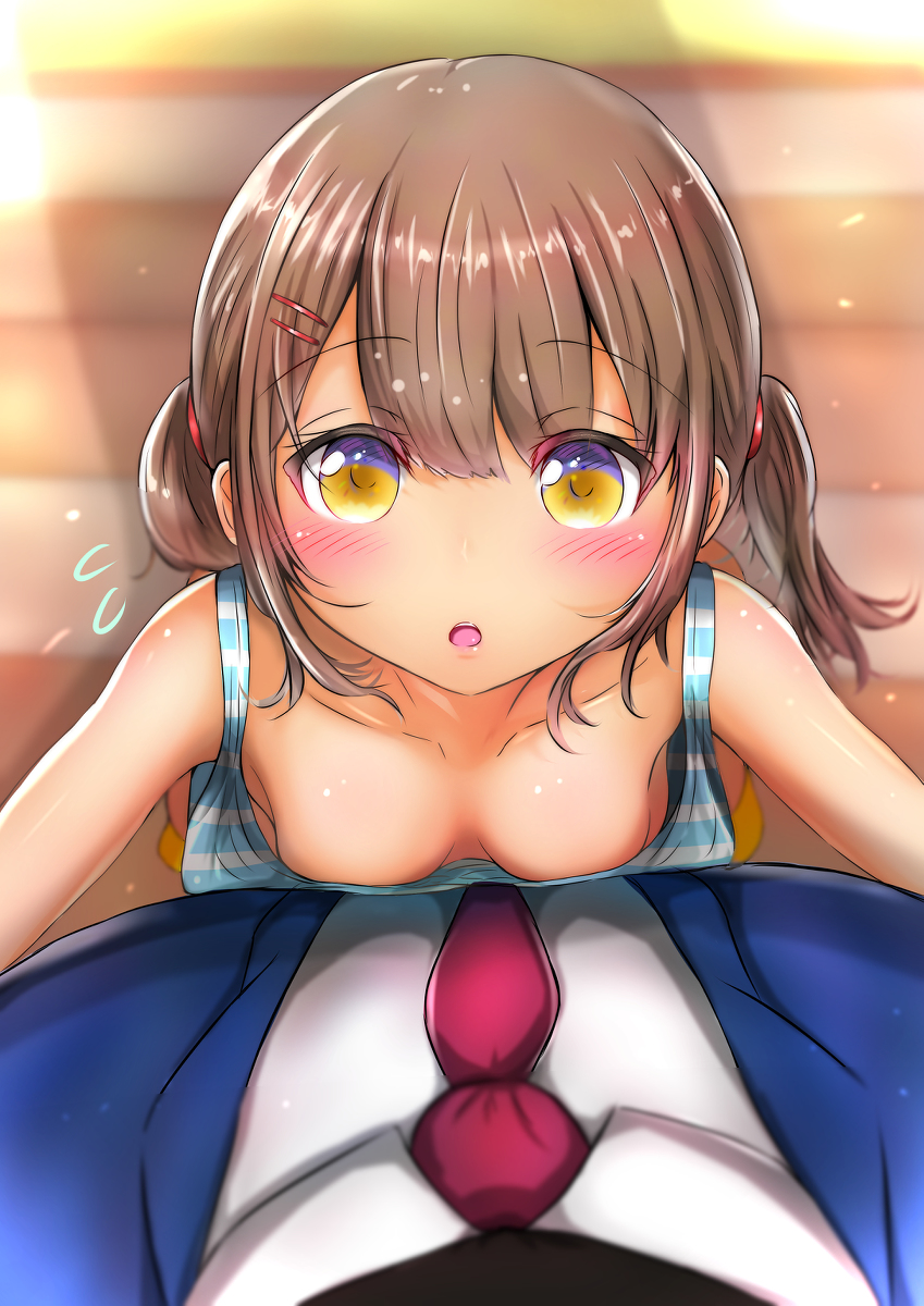 This is a pixiv picture whose title is 新生活で疲れたお兄ちゃんを心配する妹ちゃん.