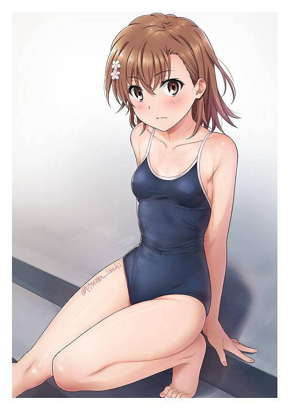 This is a pixiv picture whose title is スク水みこ.