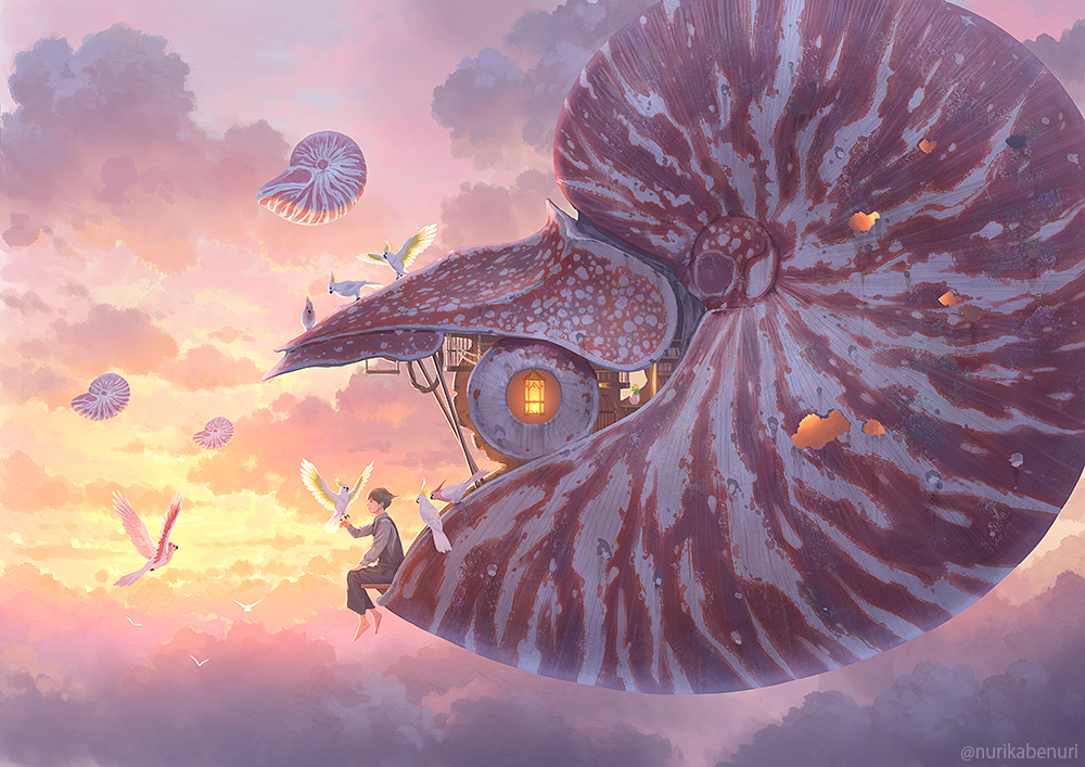 This is a pixiv picture whose title is 鸚鵡飼い.