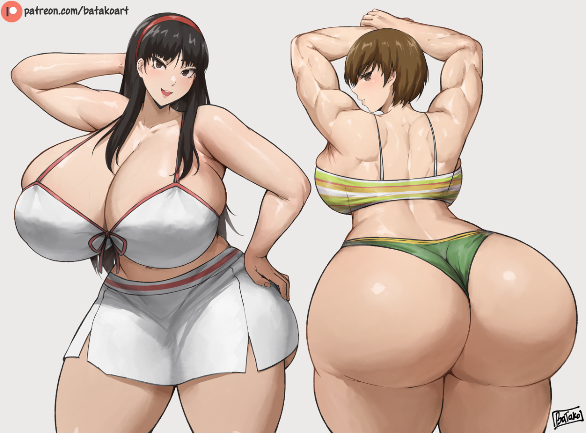 This is a pixiv picture whose title is Yukiko Amagi and Chie Satonaka.