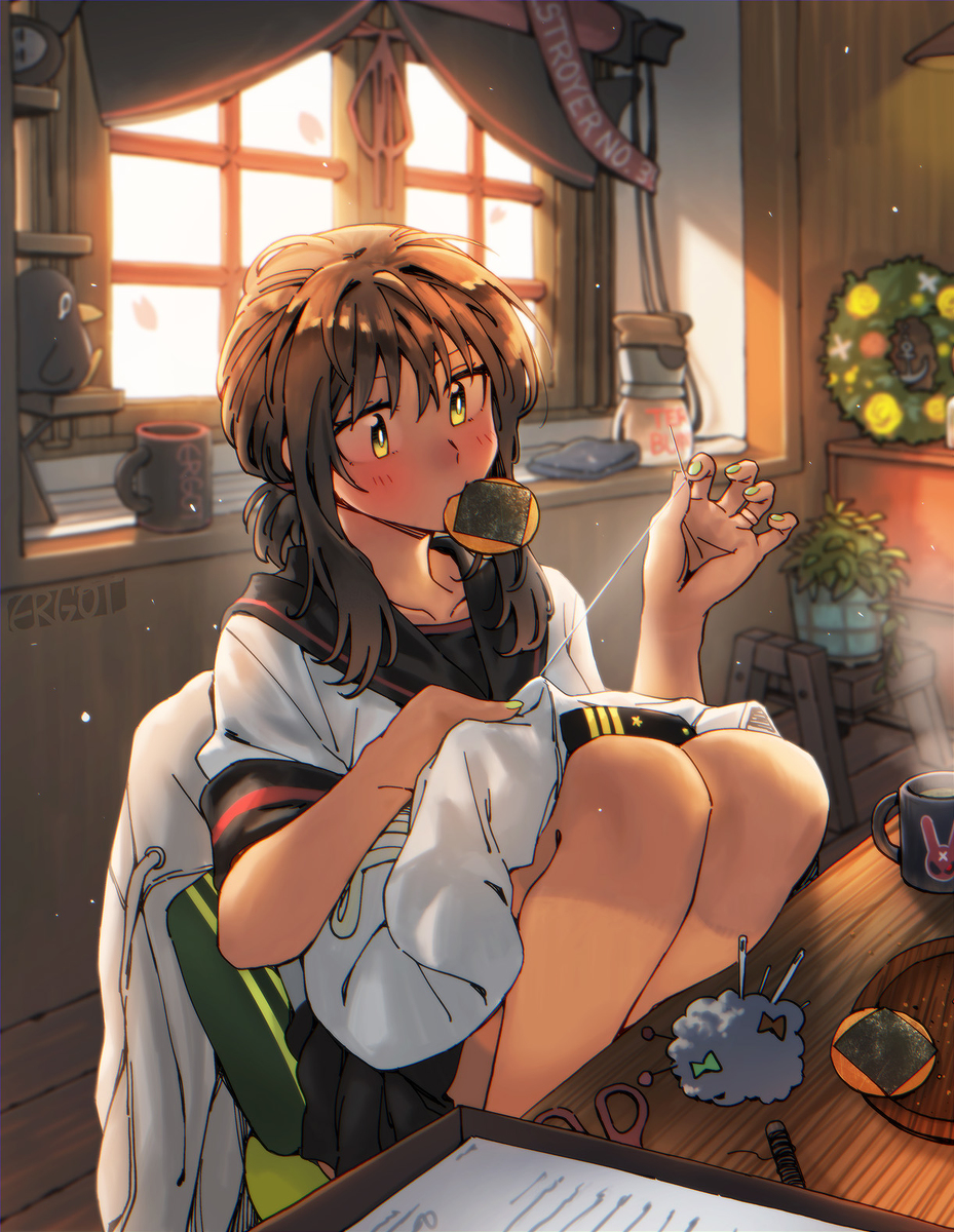 This is a pixiv picture whose title is 秘書艦（嫁）.