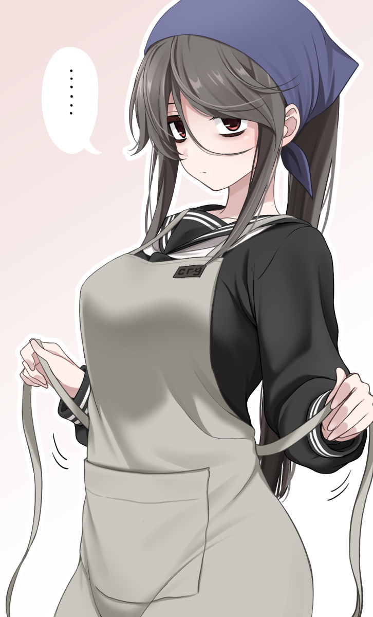 This is a pixiv picture whose title is エプロン姿のくらい子.