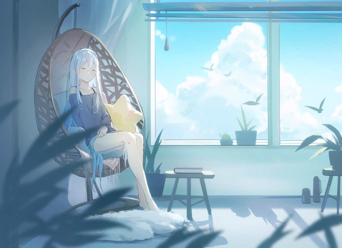 This is a pixiv picture whose title is 休憩.