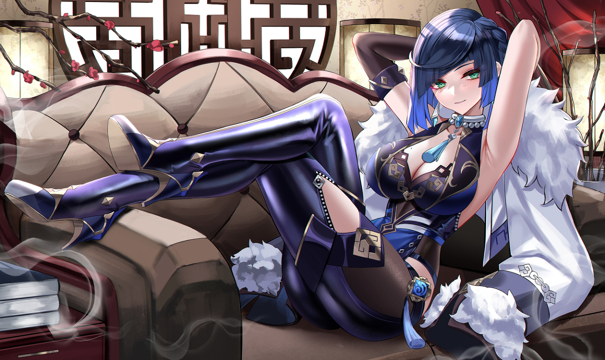 This is a pixiv picture whose title is 夜兰.