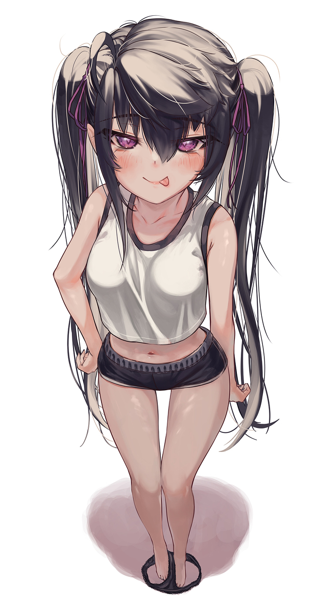 This is a pixiv picture whose title is 「 下を見て🖤」.