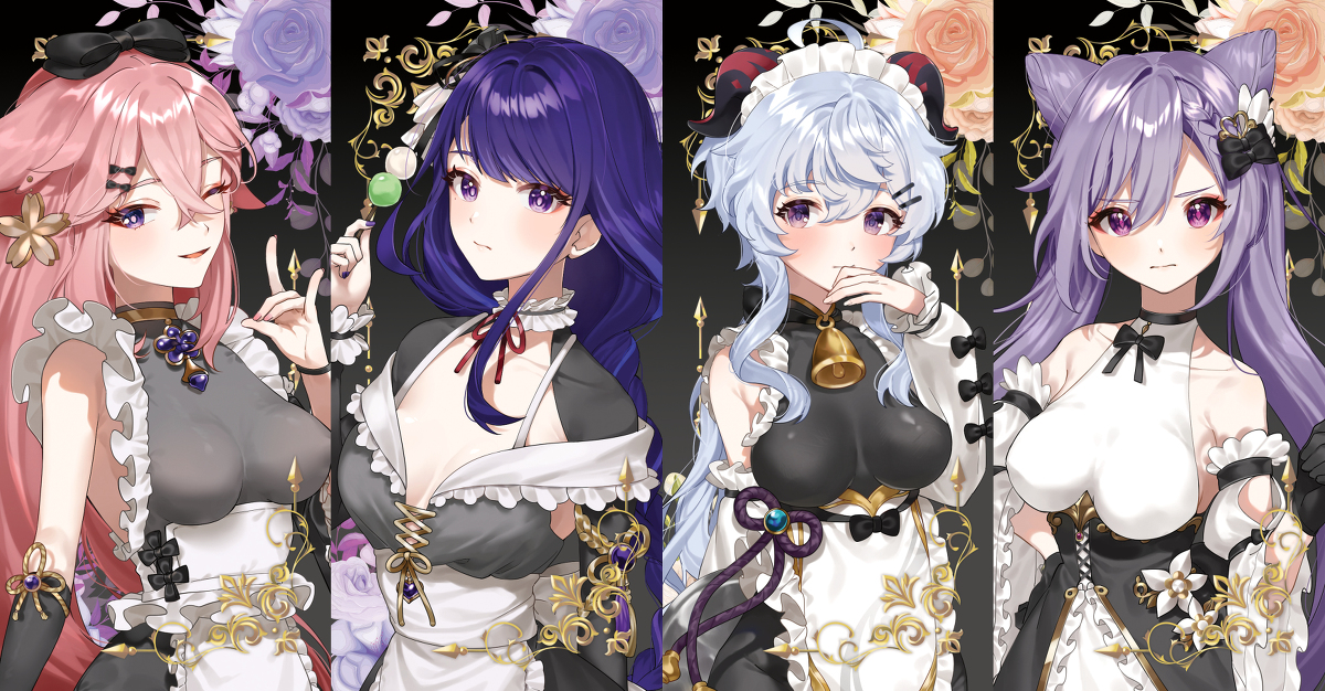 This is a pixiv picture whose title is maid🖤.