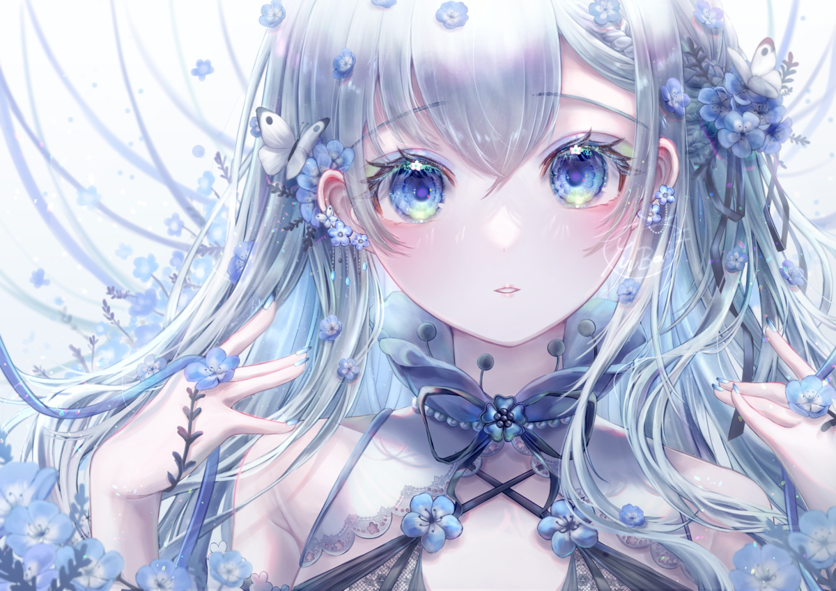 This is a pixiv picture whose title is Baby Blue Eyes.