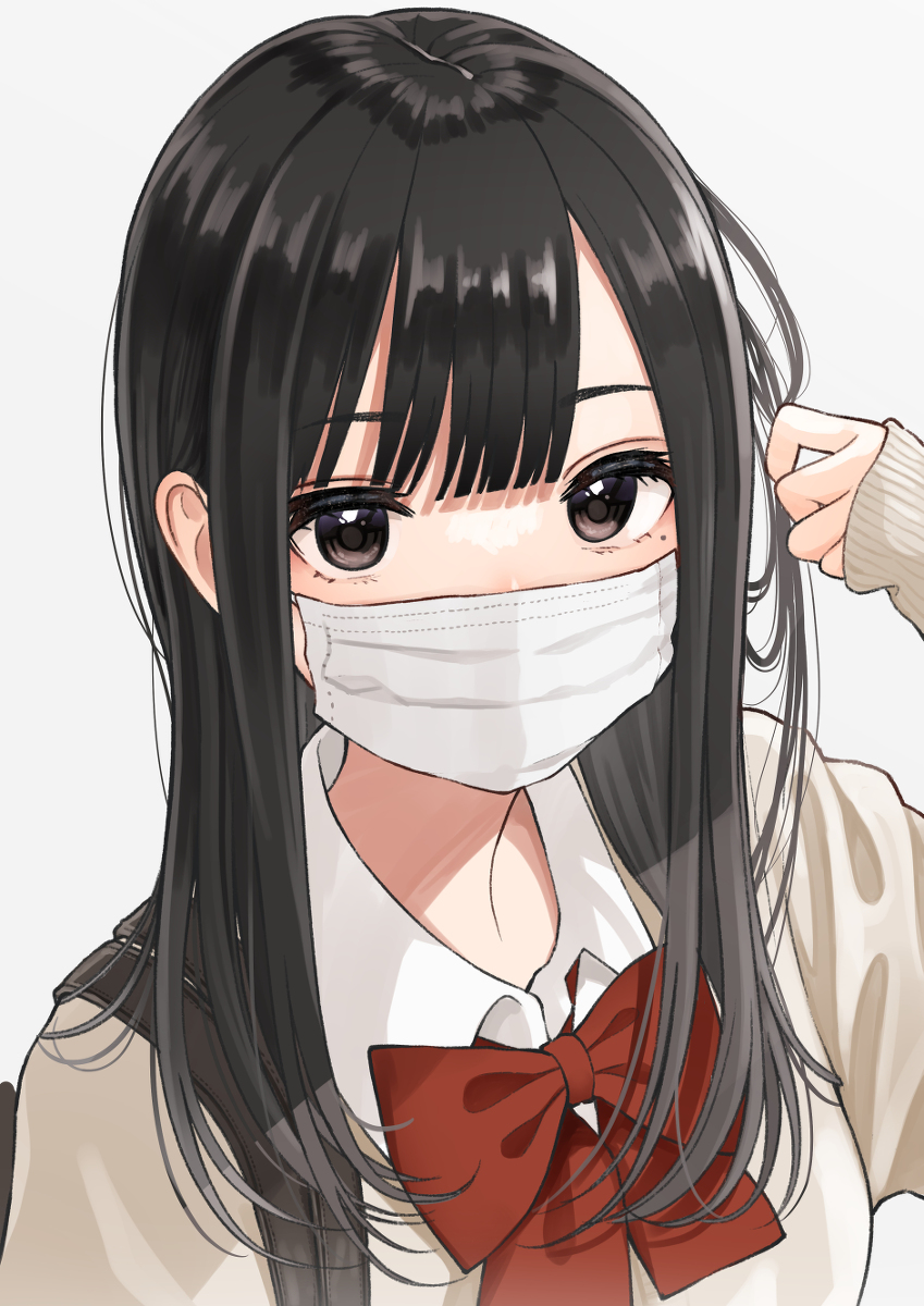This is a pixiv picture whose title is マスクJKちゃん.