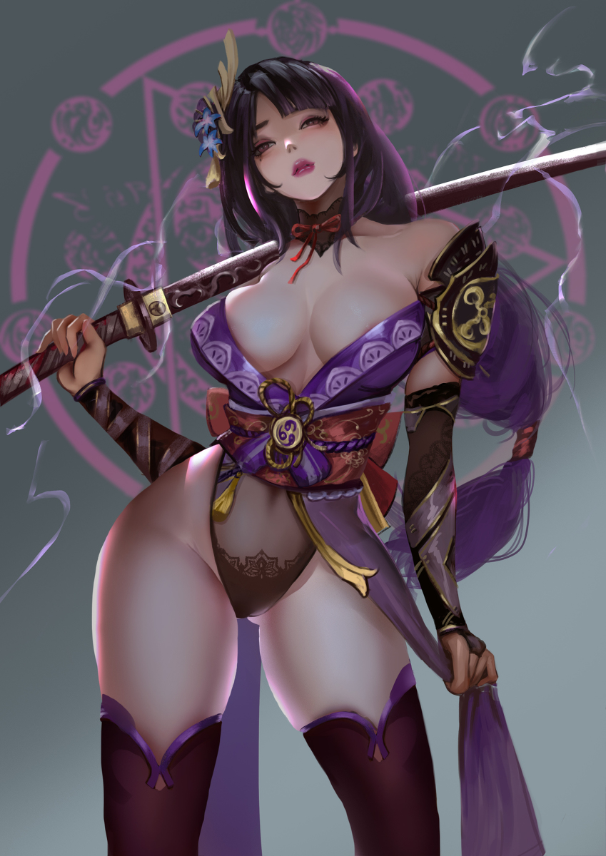 This is a pixiv picture whose title is 雷电将军.