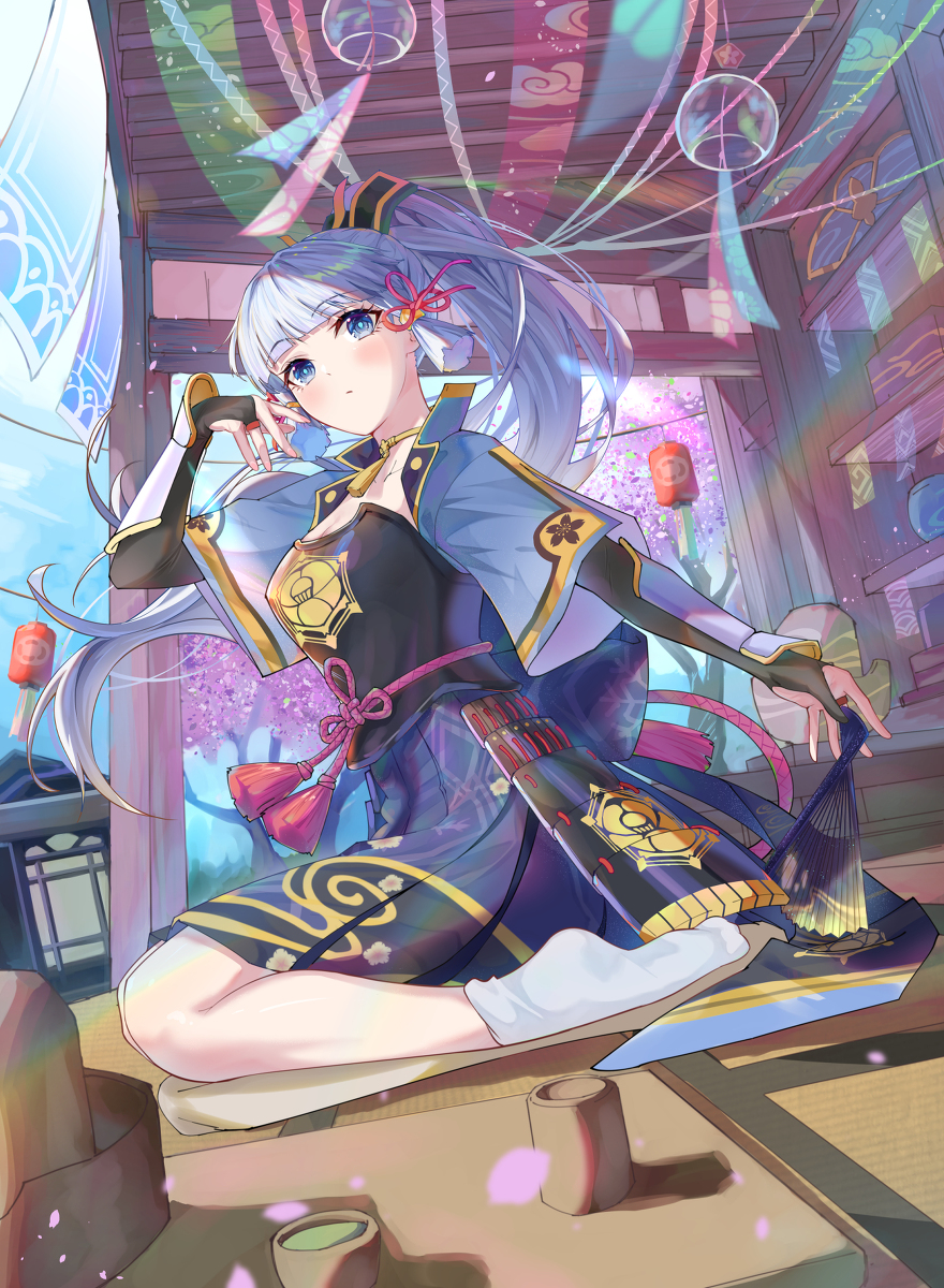 This is a pixiv picture whose title is 神里绫华「白鹭霜华」.