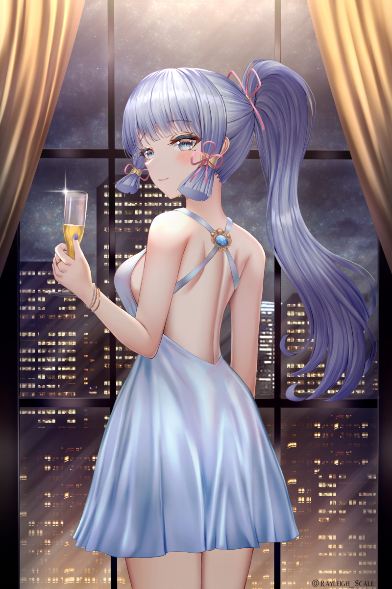 This is a pixiv picture whose title is 神里綾華(原神).