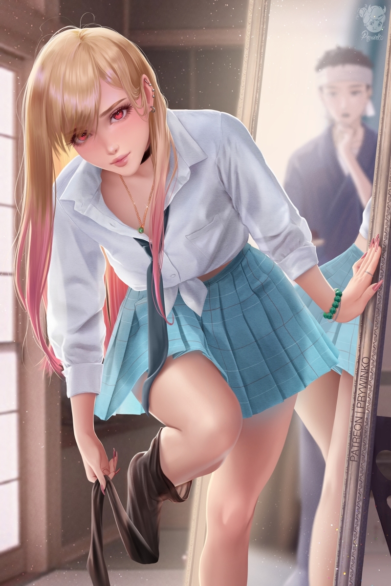 This is a pixiv picture whose title is Marin Kitagawa 喜多川 海夢.