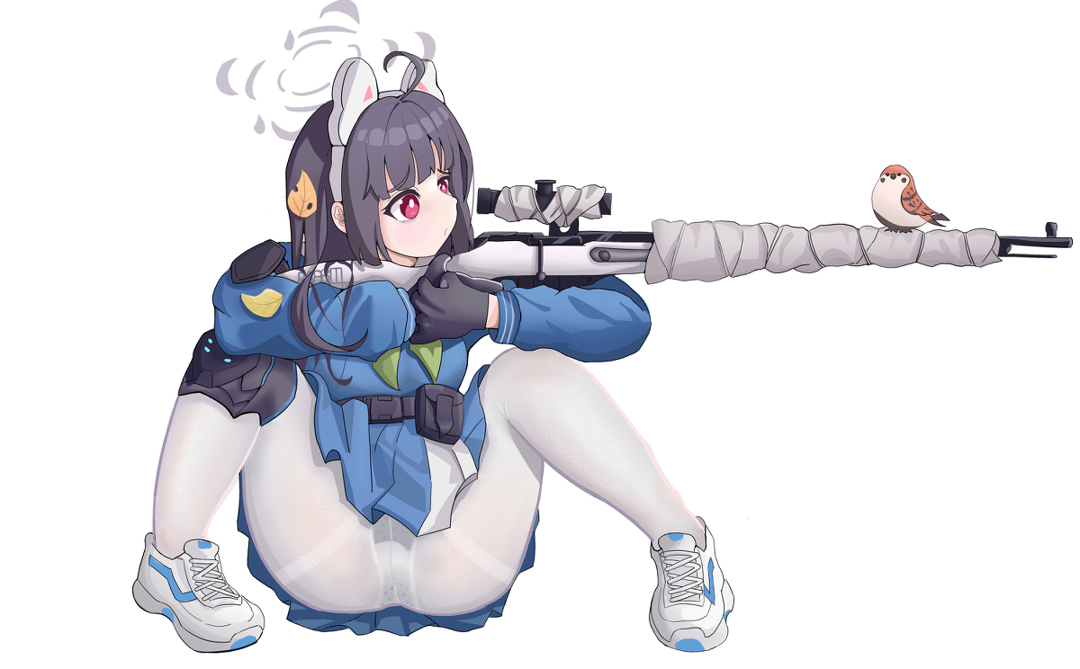 This is a pixiv picture whose title is 坐姿射击.