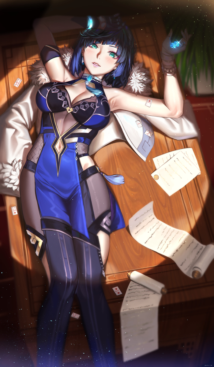 This is a pixiv picture whose title is 夜蘭.