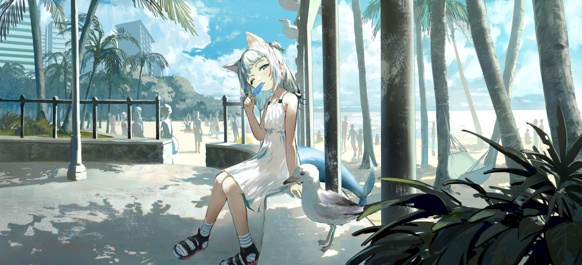 This is a pixiv picture whose title is summer holiday.