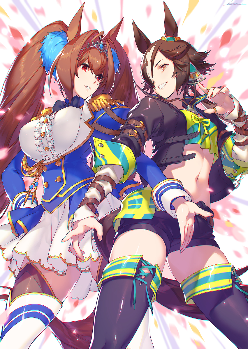 This is a pixiv picture whose title is 桜花、そして秋華へ.