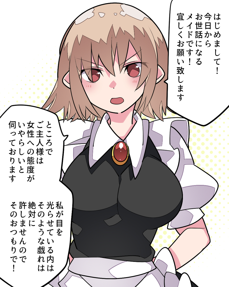 This is a pixiv picture whose title is メイドさんを調教するよ.