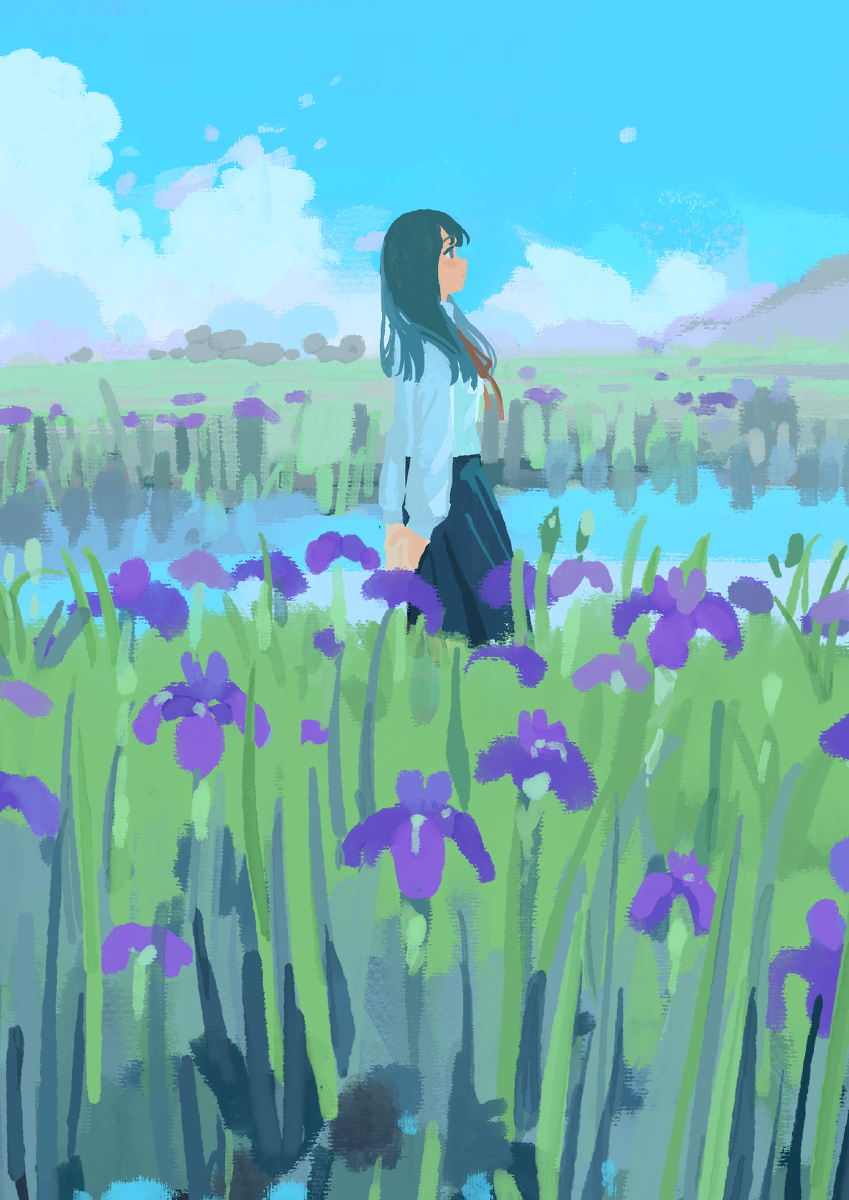 This is a pixiv picture whose title is Water iris.