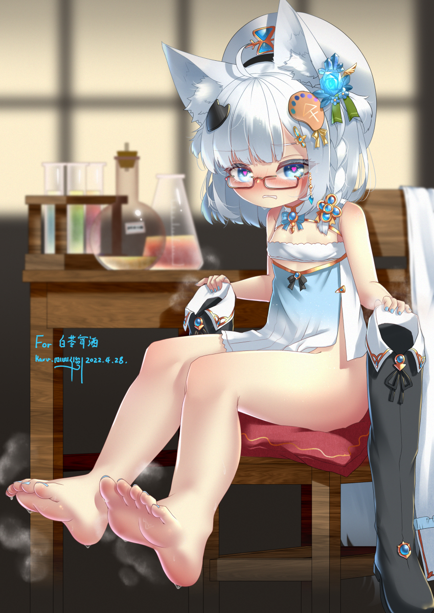 This is a pixiv picture whose title is 画了炼金术师白苓.