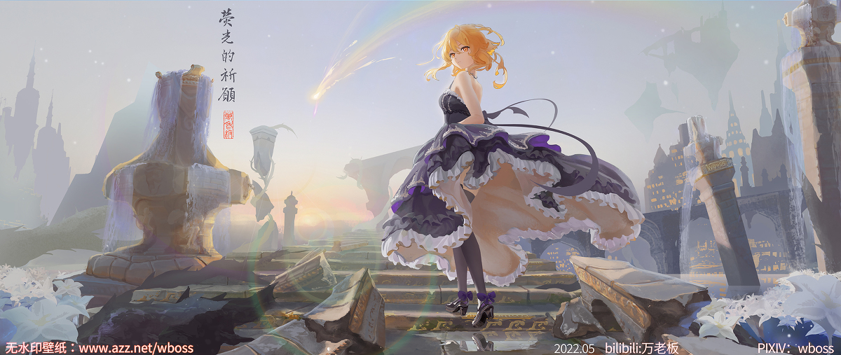 This is a pixiv picture whose title is 荧光的祈愿.