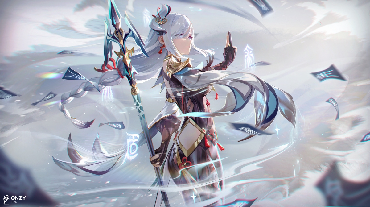 This is a pixiv picture whose title is 申鹤.