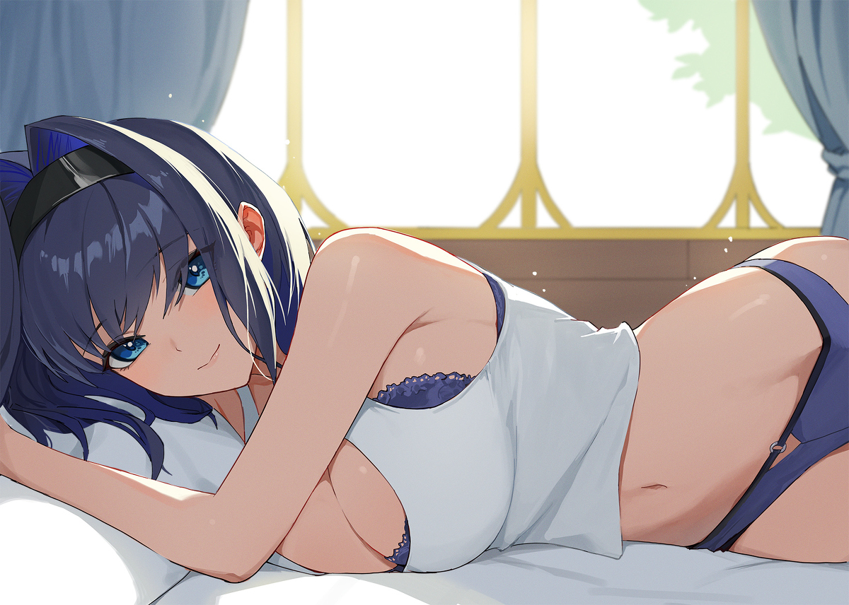 This is a pixiv picture whose title is Kronii's Morning.