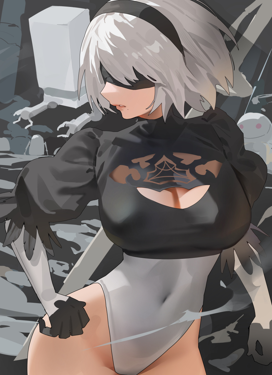 This is a pixiv picture whose title is 2B.