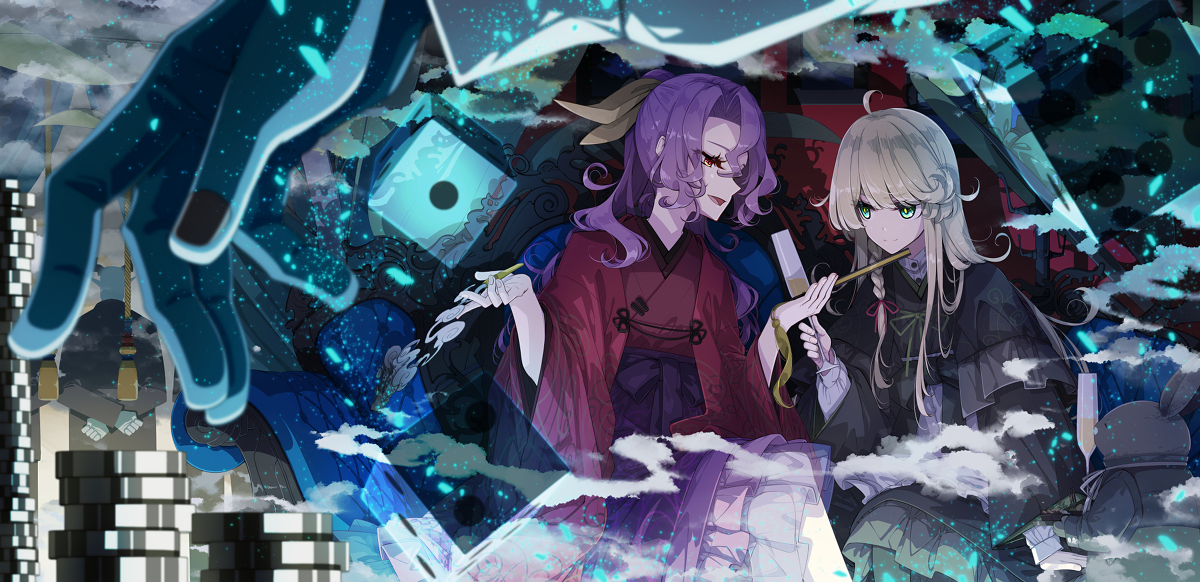 This is a pixiv picture whose title is 賭場にて.