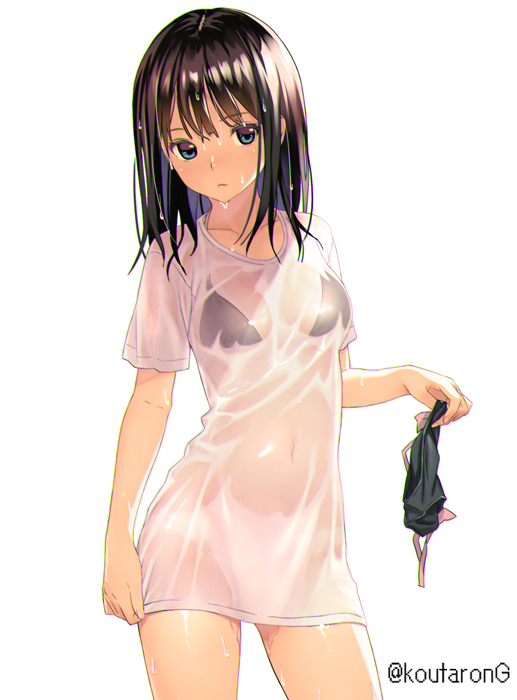 This is a pixiv picture whose title is Tシャツ濡れ透け.