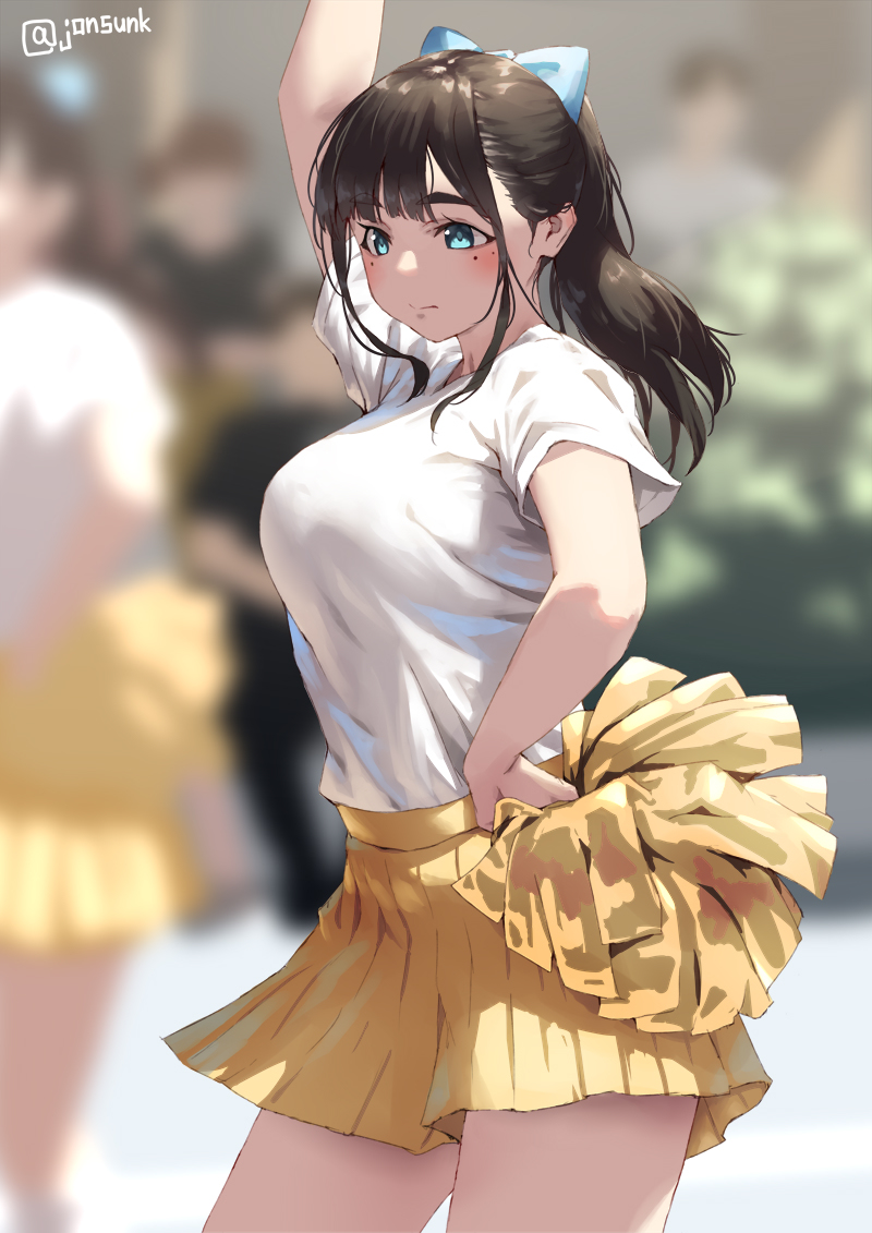 This is a pixiv picture whose title is 笑わない系チアガール2.
