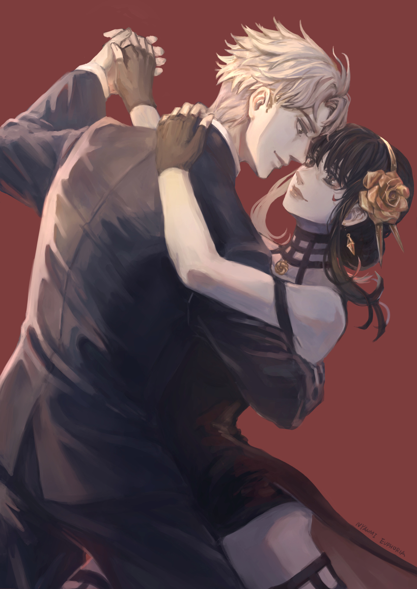 This is a pixiv picture whose title is Yor & Loid.