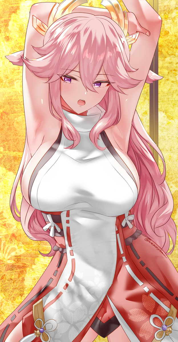 This is a pixiv picture whose title is 八重神子２.