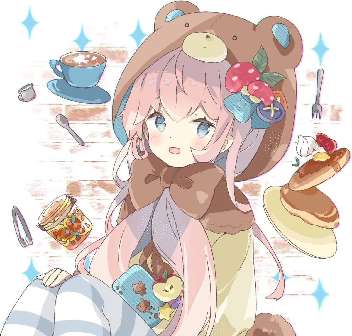 This is a pixiv picture whose title is 🧸🥞.