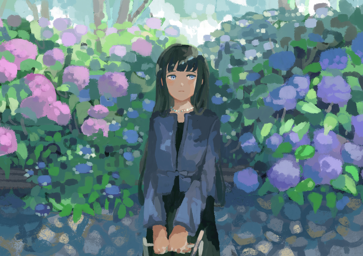 This is a pixiv picture whose title is Hydrangea.