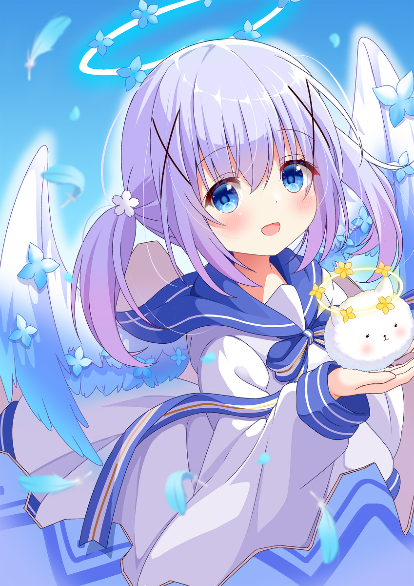This is a pixiv picture whose title is 天使チノちゃん.