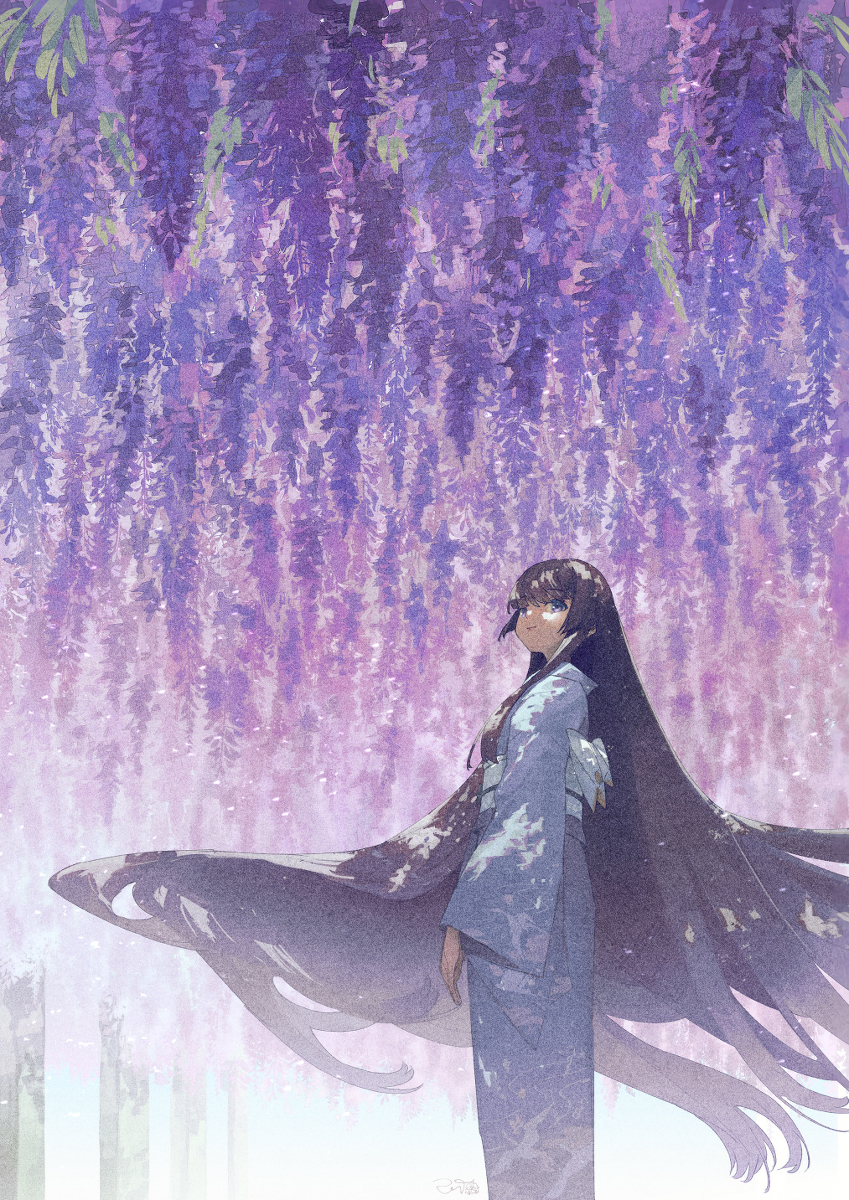This is a pixiv picture whose title is 藤棚.