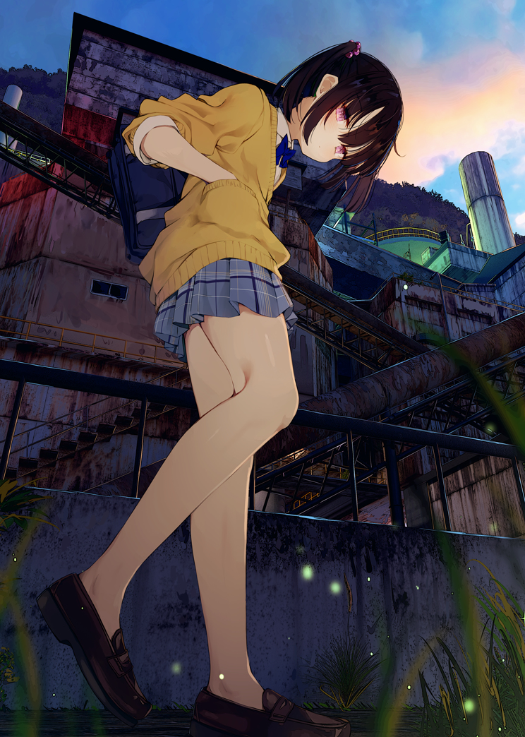 This is a pixiv picture whose title is 生足ちゃん下校中.
